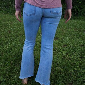 Zara High Waisted Cutoff Blue Jeans